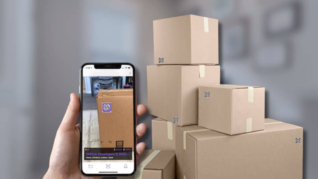 moving boxes organized using qr codes