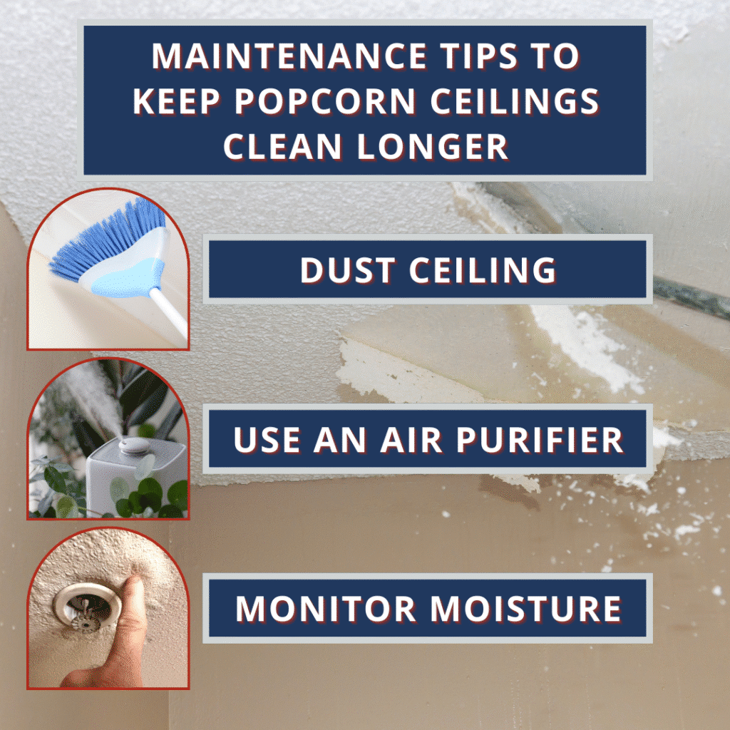 maintenance tips to keep popcorn ceilings clean longer